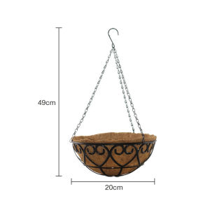 MYM HOME กระเช้าแขวนกระถางดอกไม้ กระถางแขวนมะพร้าว กระถางแขวนเหล็ก แขวนติดผนัง กระเช้าแขวนกระถางดอกไม้ครึ่งผนัง ชั้นวางกระถางแขวนระบายอากาศ กระถางแขวนบ้าน
