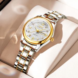 OPK jam tangan wanita terbaru 2023 alexander christie kekinian korea style anti air jam tangan cewek import asli besi tahan karat bercahaya tampilan kalender