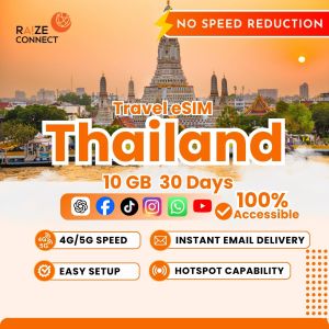 Thailand eSIM | 5-20GB High Speed | 30 Days Data Plan | Raize Connect