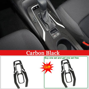 Car Interior sticker gear film for Toyota Corolla cross XG10 2020-2023 car gear panel sticker carbon fiber Black