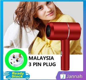 Jannah Malaysia Plug Strong Wind Hair Dryer Household Dormitory Negative Ion Hot Cold Air Salon Styling Tool 6G2