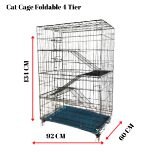 Collapsible Cat Cage 4 Tier (size: 92x60x134cm)