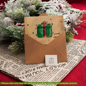 🎄Xmas Special🎄Vintage Merry Christmas Greeting Card Set (Envelope + Card + Sticker) Packaging Gift Idea Wishes