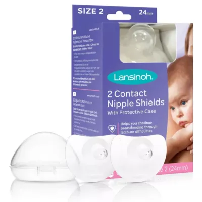[2 Sizes] Lansinoh BPA-Free Silicone Contact Nipple Shield With Case - 20mm & 24mm | nipple shield / breast shield
