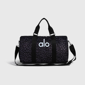 Fashion Leopard Pattern Travel Duffle Bag Lightweight Portable Fabric Handbag Dual Use Hand Carry Single Shoulder Sports Bag