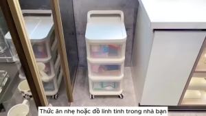 [FURNI HOME] IN ZALO N Kệ đựng đồ 3-5 tầng đa năng có bánh Xe đẩy spa Kệ Đựng Đồ Bỉm Sữa Chống Bụi