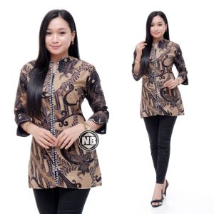 Terlaris COD Baju Batik Wanita Atasan Blus Batik Pekalongan Murah Baju Kerja Wanita ModernKemeja Wanita Lengan Tiga Perempat Bahan Katun Adem New Modern Seragam Pesta Resepsi Kantor Kerja Dinas Keren