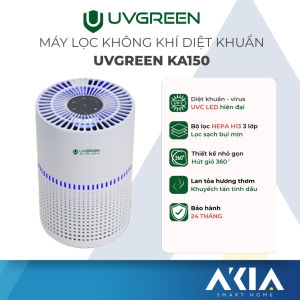 Máy lọc không khí UVGREEN KA150 diệt khuẩn bằng tia UV - Lõi HEPA H13 Khe hút gió 360 độ