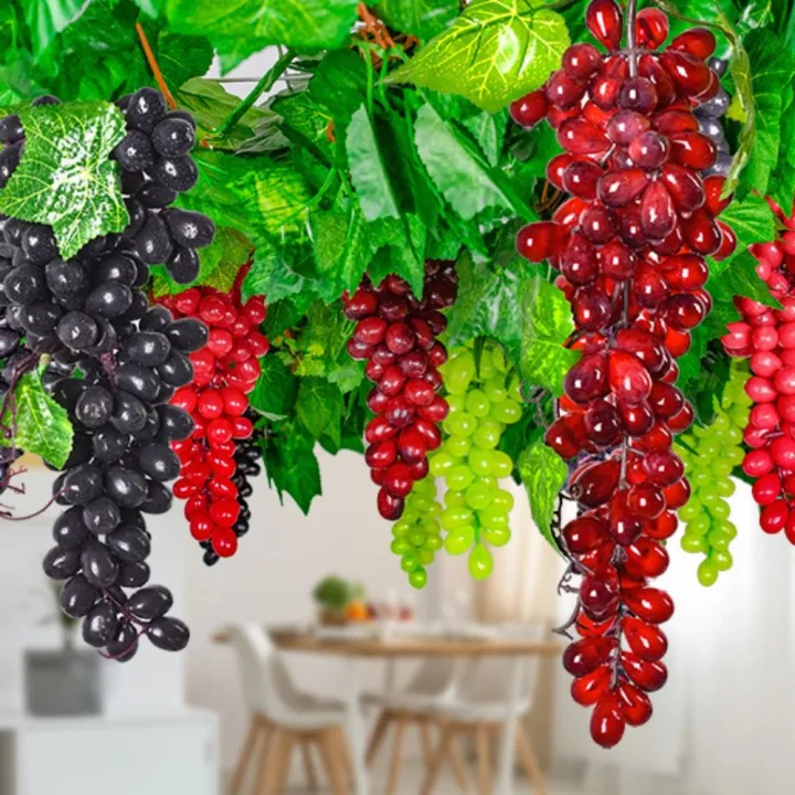 ROIO Giả Xiên nho trái cây mô phỏng Treo Nhựa Trái cây nhân tạo Trang ...