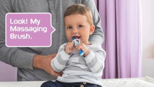 MAM Baby Gum Massager Toothbrush Gum Cleaner and Massage Sensitive Gums for Baby s First Teeth 3+ months