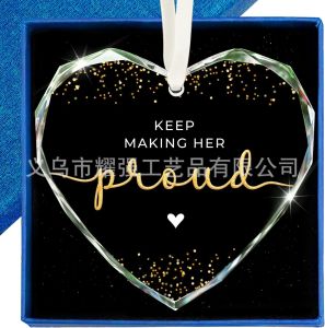 [COD]  Crystal glass pendants decorative items crafts high-definition printing blank custom-designed tags gifts