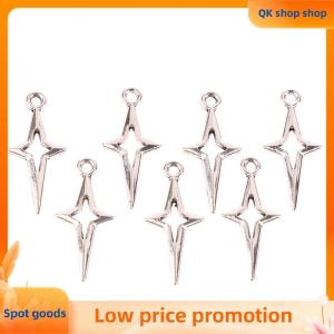 ✨QK shop✨ 40pcs 23x10mm Antique Silver Color Openwork Star Charms For Jewelry Making Diy Accessories