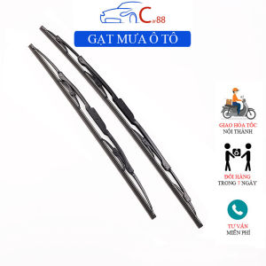 (100) Gạt Mưa Ô Tô Lưỡi Silicone Khung Hợp Kim Loại Ngàm U Nhiều Kích Thước (Giá 1 Cái)