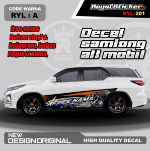 RYL 201-STIKER DECAL MOBIL ACCORD VELOZ SEDAN MOBILIO KIJANG SIGRA JAZZ CIVIC GRATIS CUSTOM NAMA