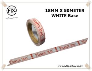 #FIX "Thank You - Paid" Pre-Printed OPP Tape 18MMX50MTR