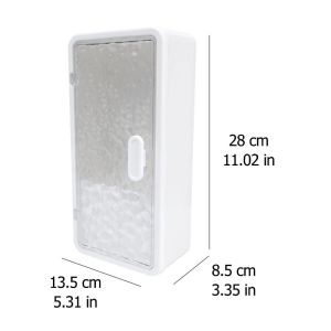 Punching Free Wall-Mounted Toothbrush Holder / Strong Adhesive Glacier Patterned Toothbrush Storage Box / Waterproof Dustproof Organizer Rack / for Kitchen Bathroom