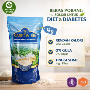 KARETA KIN Beras Porang 1kg Shirataki Konjac Rice Diet Rendah Kalori Organik