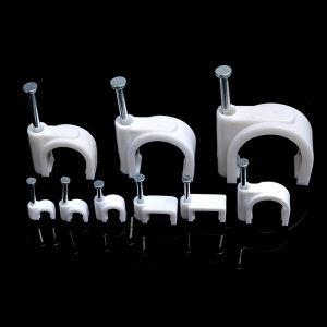 (30pcs) Pvc Cable Clip Round 8mm Ethernet Lan Cable Wall Holder