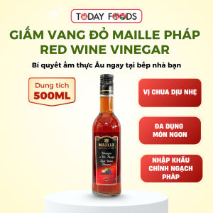 Giấm vang đỏ Maille Pháp 500ML – Red Wine Vinegar – Gia vị cao cấp cho salad sốt nấu ăn