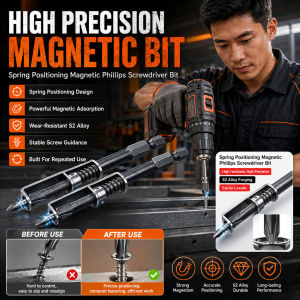 Magnetic Screwdriver Bit Cross Head Bit Spring Positioning Pipes Non-slip High Hardness Bit Batch Head Electric Screwdriver Bit Tool