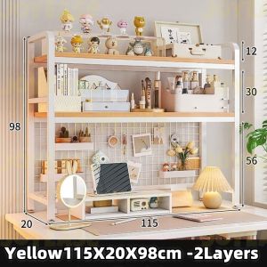 Multi-layer Shelf Widened Grid Wood Organizer Shelf Desk Organizer Book Shelf Organizer