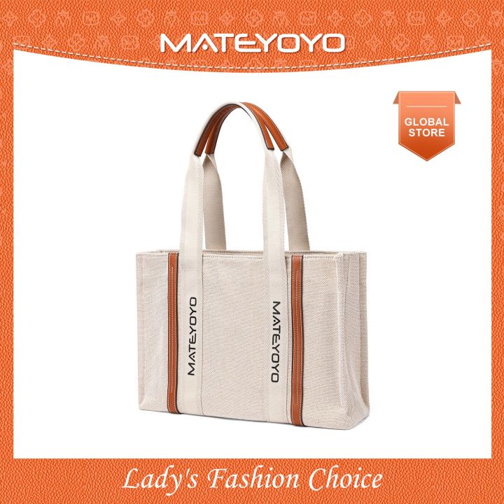 MATEYOYO Women s Tote Bag Canvas Bag Large Capacity Bag Fashion Work Shoulder Bag Quality Canvas Burlap Tote Canvas Soft Cotton Handle Reusable