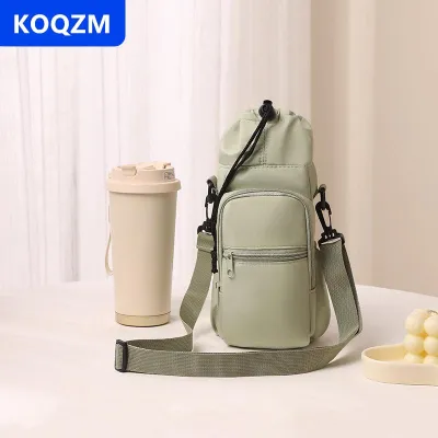 [COD] KOQZM Nước cầm tay chai Túi với dây đeo có thể điều chỉnh nhiệt Cốc cách điện bảo vệ Bìa điện thoại Túi thể thao ngoài trời Túi du lịch
