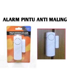 Wireless Alarm Anti Maling Pencuri Pemasangan dekat Jendela Pintu Gerai  Alarm Jendela  Kemasan Biru -YL-333 Window Entry Alarm Wireless Alarm Anti Maling