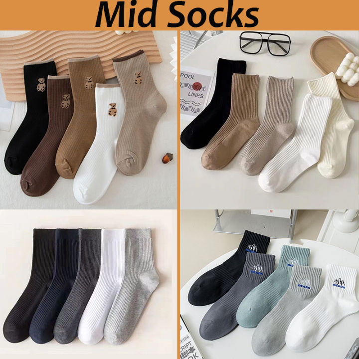 Bear%20Mid%20Socks%20Fashion%20Cotton%20Socks%20For%20%20Women%20men%20Flexi%20Calf%20Socks%20%20Solid%20Color%20Sport%20Socks%20-%20Image%203