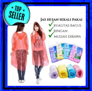 JAS HUJAN PLASTIK TRANSPARAN PRAKTIS ANTI AIR