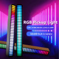 Sound Pickup Rhythm Lights RGB LED Atmosphere Light DJ Car Sound Control Colorful LED Strip Environment Disco Light Bar 32-bit Music Level Voice Control Audio Display Lamp or Home Office Outdoor Voice Activated Ambient Light. 