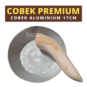 Cobek Aluminium Premium (Free Ulekan Kayu)