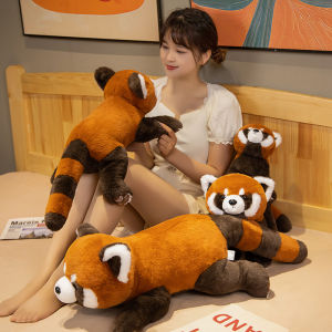 JOJO CASTLE Lifelike Red Panda Stuffed Animals Raccoon Plush Toy 45/60/80cm  Cute Panda Plushie Toy Gift For Kids Girlfriend Birthday Boy Christmas Gift
