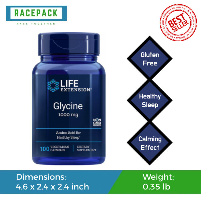 Life Extension Glycine 1000 mg, Amino Acid For Healthy Sleep, 100