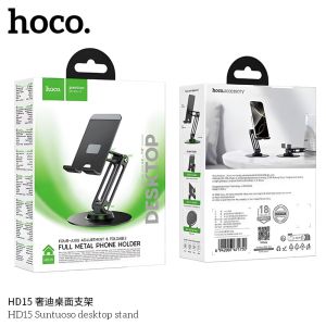 HOCO HD15 ที่วางโทรศัพท์มือถือ แบบตั้งโต๊ะ หมุนได้ 360 องศา​ มีซิลิโคนกันลื่น Suntuoso Desktop Stand