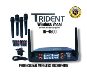 TRIDENT TR-4500 VHF WIRELESS MICROPHONE 4PCS MICROPHONES