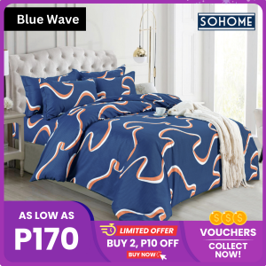 [BEDDING SETS] SOHOME Premium Korean Cotton Blend Bed Sheet Cover with Garter for Single Twin Double Queen Size | Perfect for Dorm House Bedroom | Comfortable Good Quality Soft Cotton Hypoallergenic | Set C