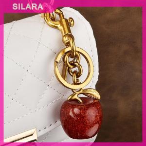 SILARA New Fashion Apple Keychain Pendants Exquisite Car Keychain Bags Pendant Ornaments Womens Handbag Accessories