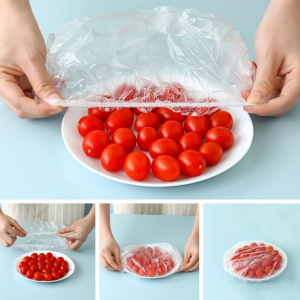100pcs Household Disposable Cling Film Cover Stretchable Food Grade Household Cling Film Waterproof Transparent Plastic Sealed Bag Food Cover