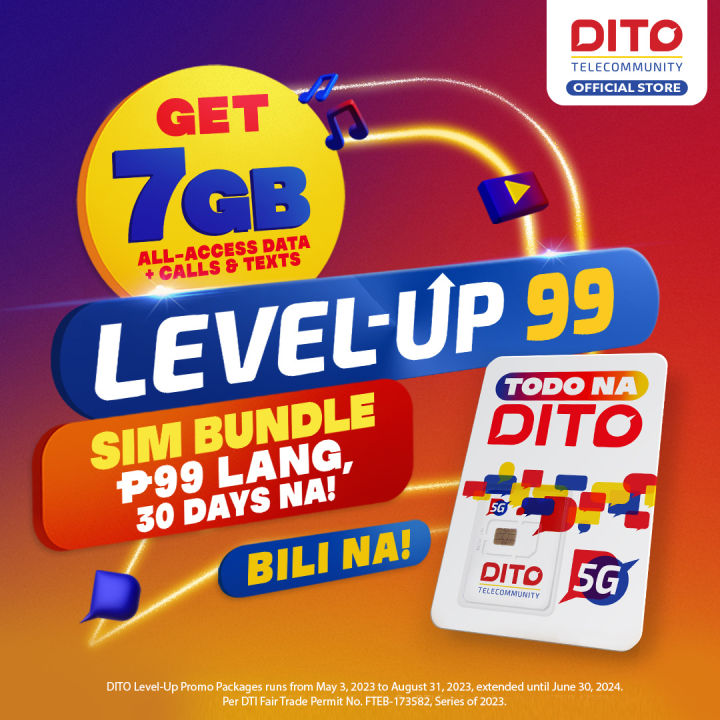 DITO 5G SIM With Level-Up 99 Bundle (7GB Data) | Lazada PH