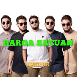 BAJU KOKO KURTA POLOS LENGAN PENDEK MUSLIM PRIA DEWASA BAHAN FULL KATUN ADEM DIPAKAI