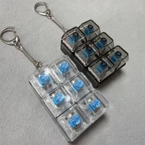 COMEMECO Key Button Fidget Keychain 6 Keys Keycap Finger Keyboard Cap Creatve Pass The Time Clicker Toy Pendant for AdultKids