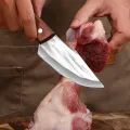 Kitchen Knife High Carbon Steel Boning Knife Handmade Forged Meat Knife Chef Knife with Sheat. 