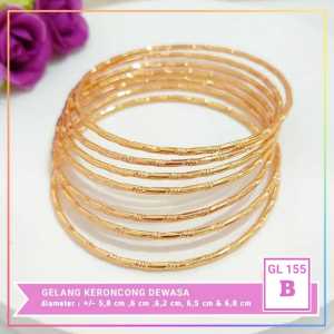 Cute Jewelry Gelang Keroncong Tebal Isi 3pcs Cantik Perhiasan Wanita lapis emas 18k GL 155