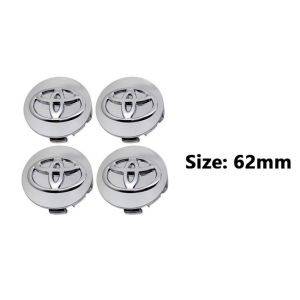 4Pcs/Set 62MM 3D Emblem Car Wheel Hub Center Cap for Toyota Innova RAV4 Reiz Camry Corolla Avanza