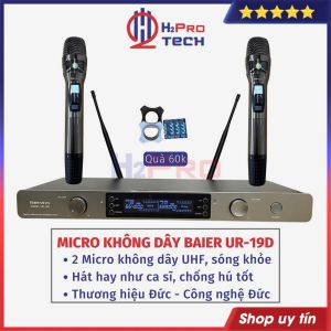 Micro Không Dây Baier 19D Đức - Sóng UHF Ổn Định Chống Hú Hát Nhẹ Mic Karaoke Cao Cấp - H2pro Tech