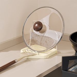 EXCES Thép không gỉ Giá đỡ nắp nồi Gấp lại Chống gỉ Giá đỡ muỗng Giá đỡ thìa/muỗng Chống trơn trượt Giá đỡ thớt cho nhà bếp