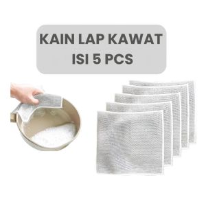 Kain Lap Kawat Dapur Serbaguna Bentuk Petak Halus Pembersih Panci Piring dan Noda Multifungsi