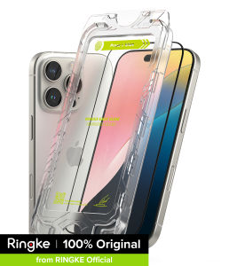Ringke Easy Slide Tempered Glass [2 Pack] Compatible with [iPhone 16 Pro Max / iPhone 16 Pro / iPhone 16 Plus / iPhone 16] Screen Protector with Installation Tool HD Quality 9H Hardness Tempered Glass Film