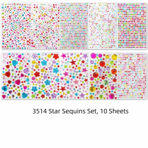 GAOSU Various Patterns Rhinestone Stickers 3D Rhinestone Mix-And-Match Self Adhesive Rhinestone Sticker Handmade Toy Colorful Acrylic Diamond Stickers DIY Face Decoration